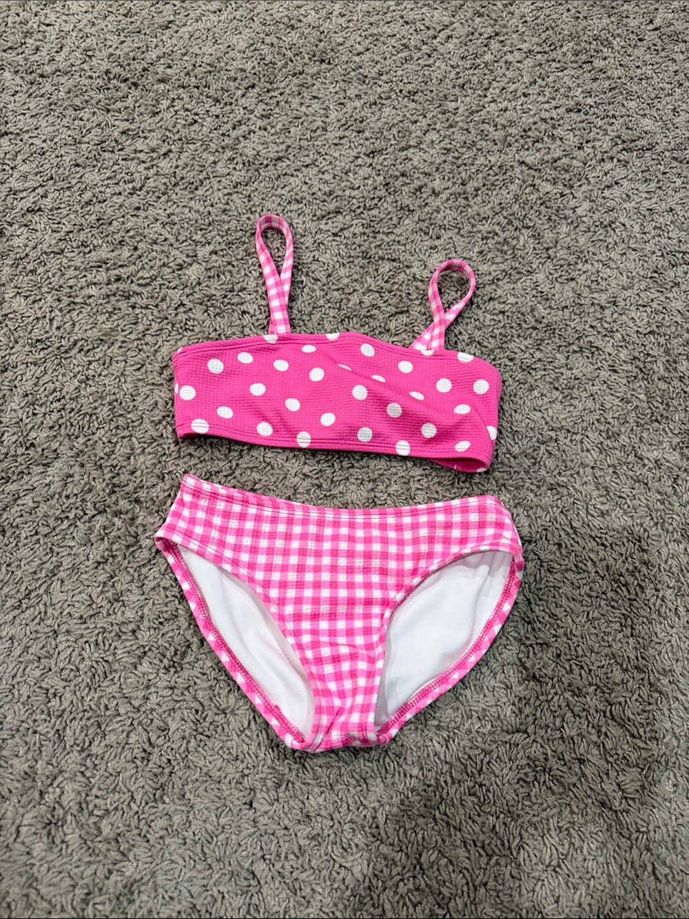 Cat & Jack Pink Gingham Girls Two-Piece Swim Set